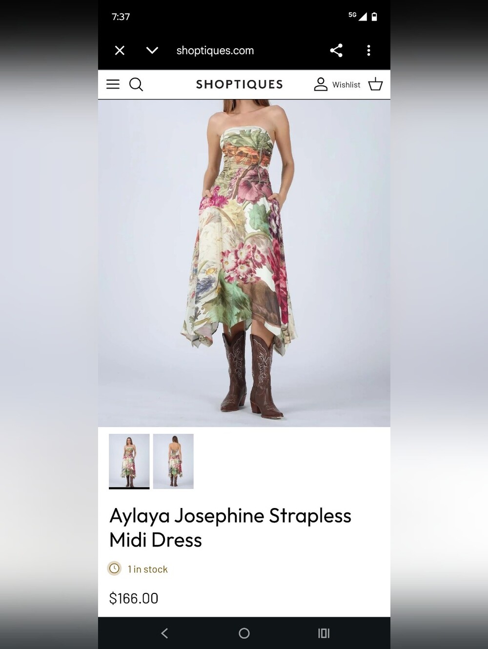 Aylaya Josephine Strapless Midi Dress Y2K Fairy Women's Small NWT Retail $166 - Picture 3 of 3